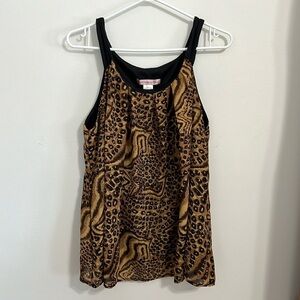 Contemporary edge flowy animal print tank top